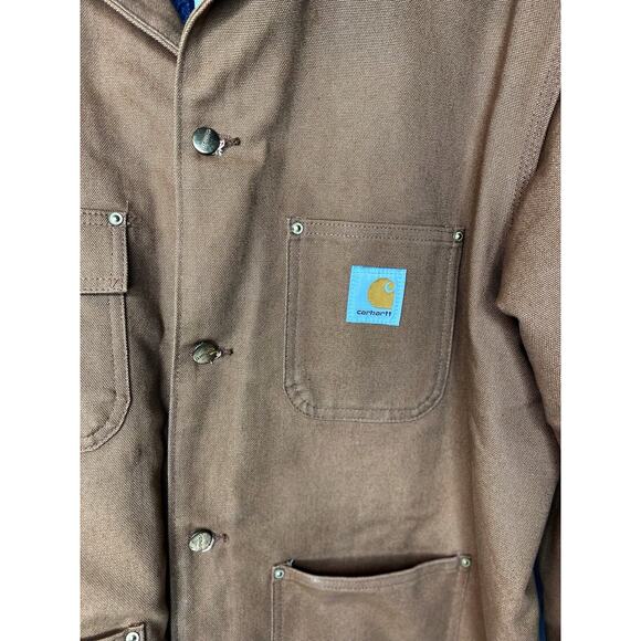 Vintage Carhartt Jacket Brown Duck Blanket Lined Chore Coat Men’s Sz. 46 - Picture 5 of 17